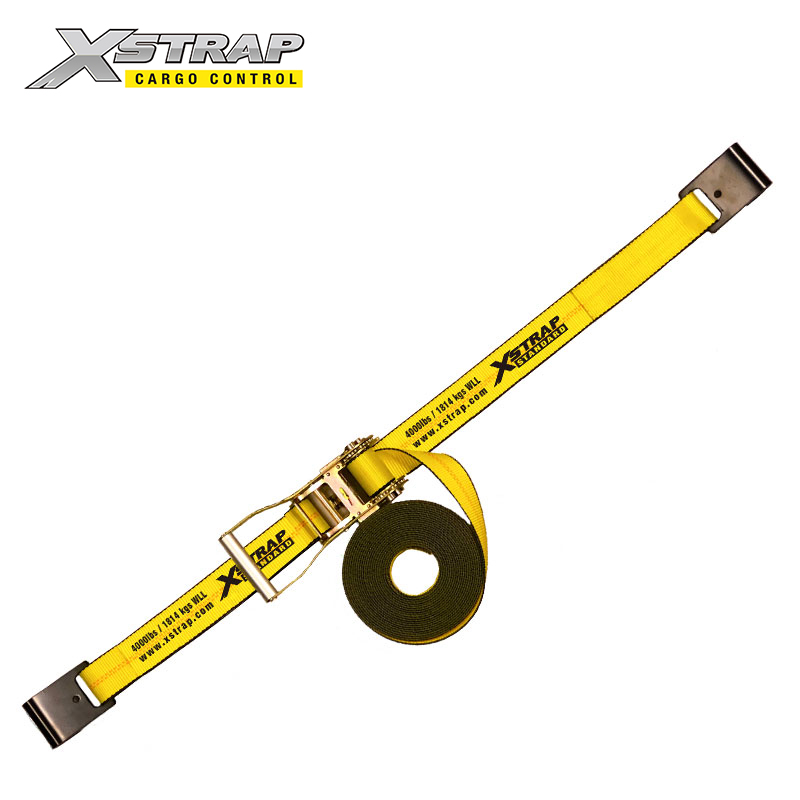 61707-2 Inch long wide ratchet straps with flat hooks