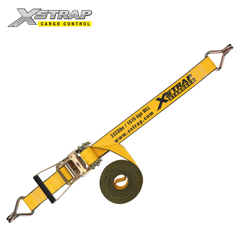 61735-2 Inch short wide handle ratchet straps with J hooks