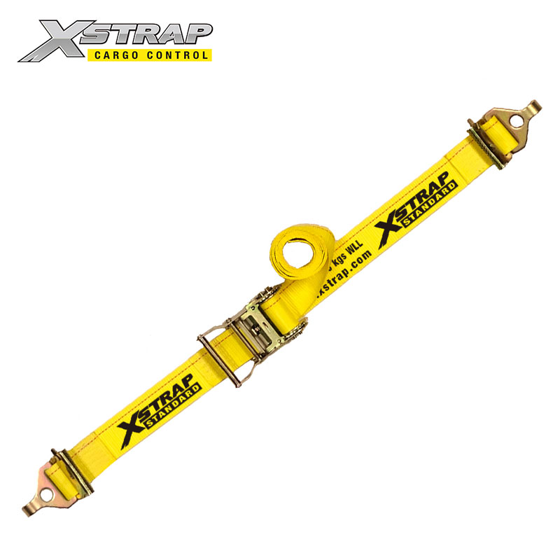 63436-2 Inch ratchet straps with spring e fitings and f hooks