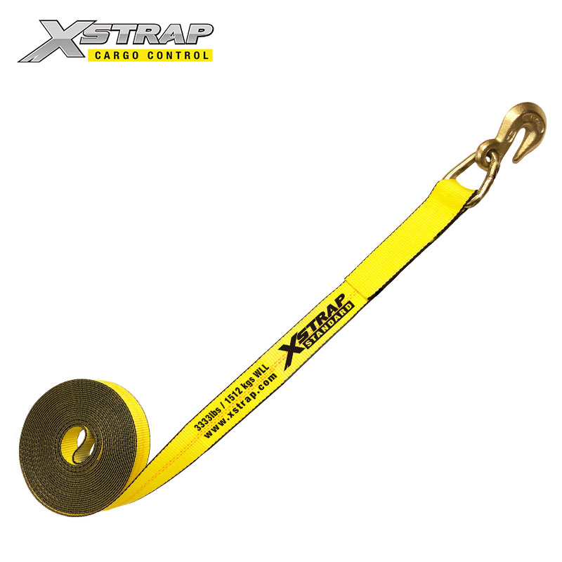 61863-Standard 2 inch winch straps with grab hooks