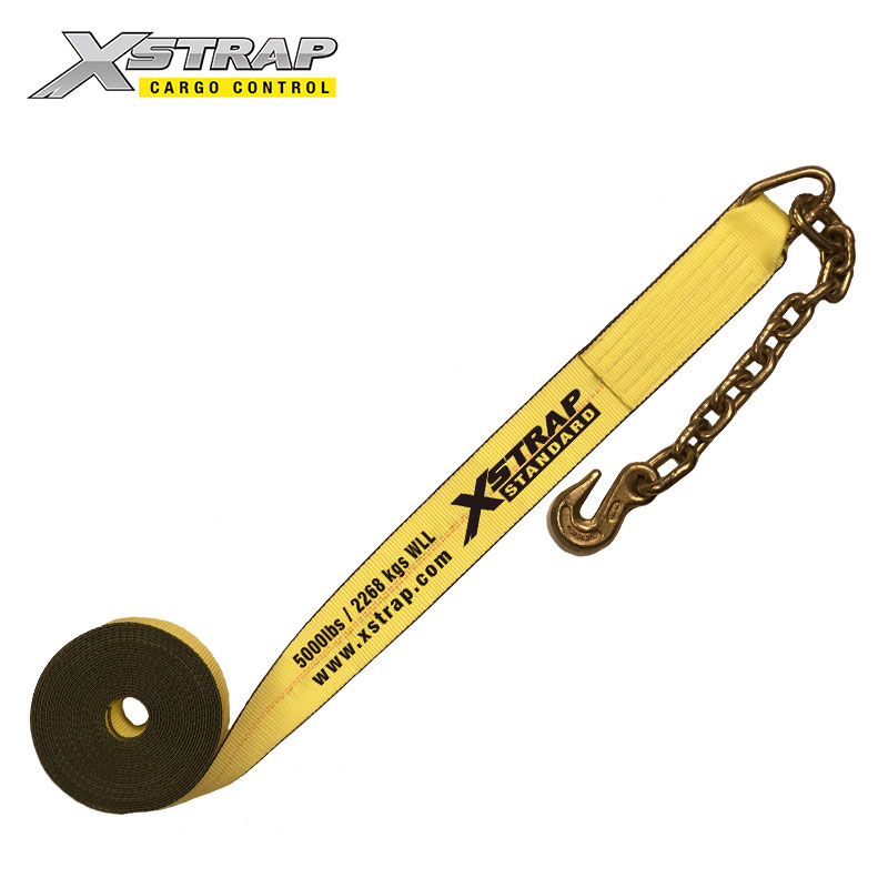 61871-Standard 3 inch winch straps with chain anchor
