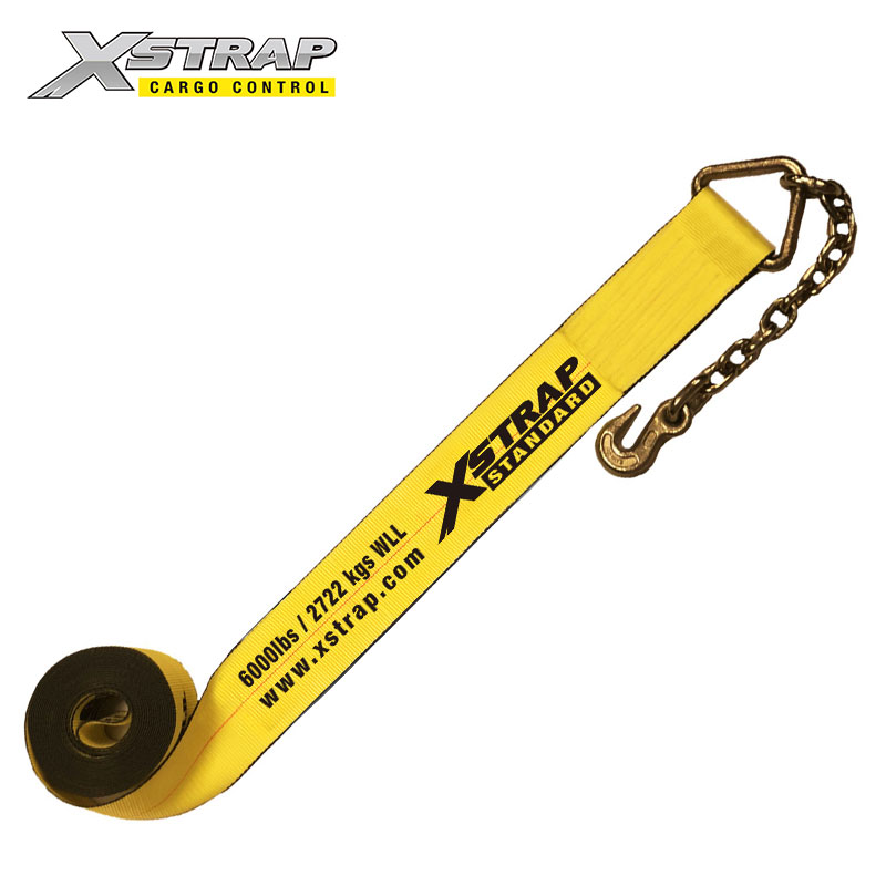 61878-Standard 4 inch winch straps with chain anchor
