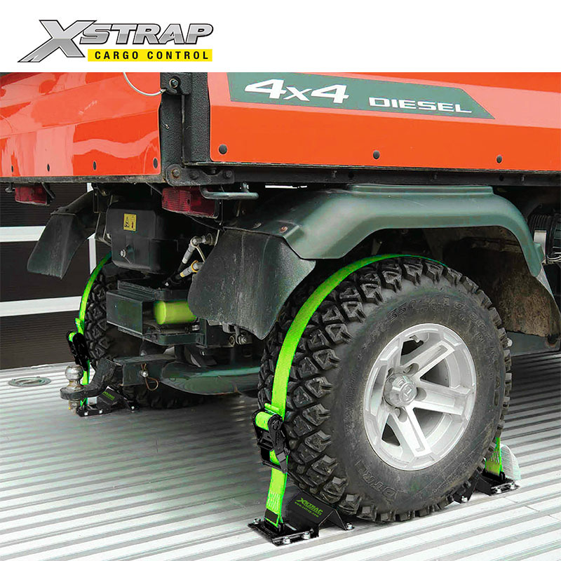 61803-2 Inch E track tie down straps with wheel chocks