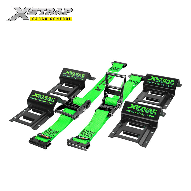 61803-2 Inch E track tie down straps with wheel chocks