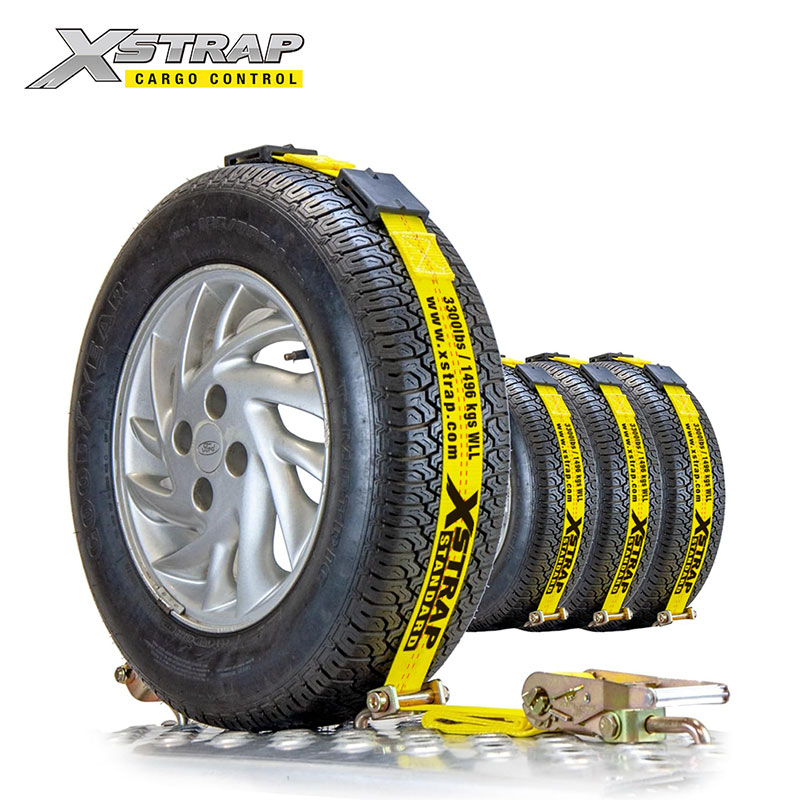 61809-2 Inch auto hauler straps with swivel hooks and 3 rubber blocks and ratchet