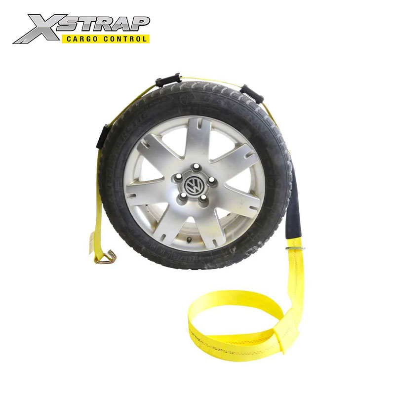 61822-2 Inch auto hauler straps with 2 wire hooks and 3 adjustable rubber cleats