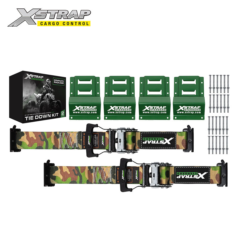 61830-2 Inch camo E track tie down straps with wheel chocks