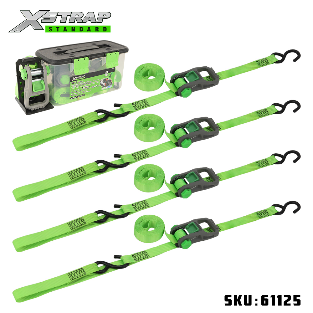 Xstrap 61125 1” x 14’ 4PK Ratchet Tie Down with soft loop 500lb SWL