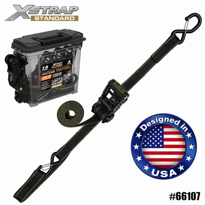 Xstrap 66107 1-1/4” x 14’ 4PK Aluminum Ratchet Tie Down 1000lb SWL