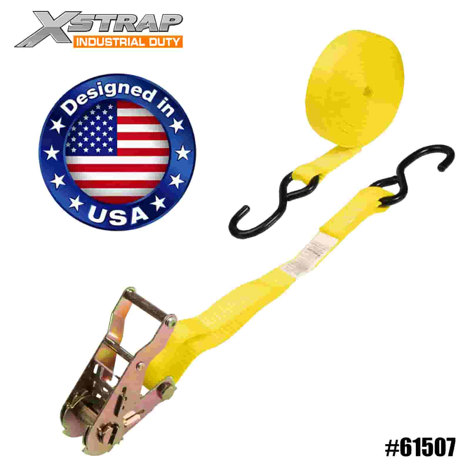 Xstrap 61507 1” x 15’ 4PK Ratchet Strap with S Hooks 400lb SWL