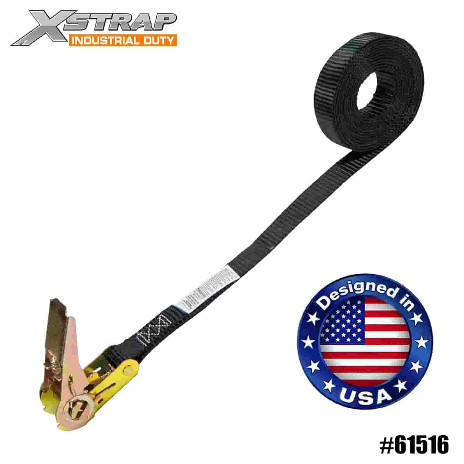Xstrap 61516 1” x 10’ Black Endless Ratchet Strap 500lb SWL