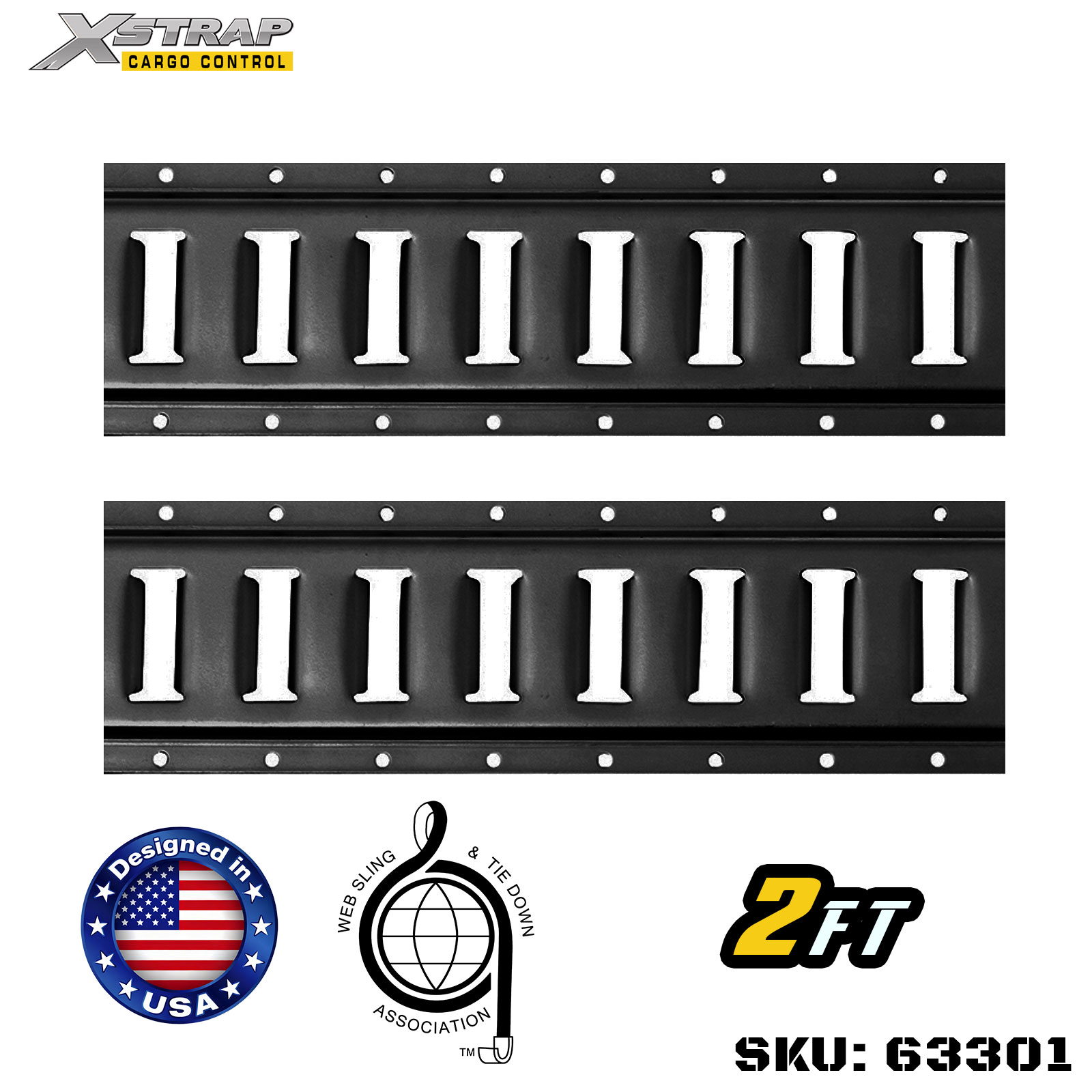 Xstrap 63301 2' Series E Logistic Track-Made with high grade 12-gauge steel 6000LBS