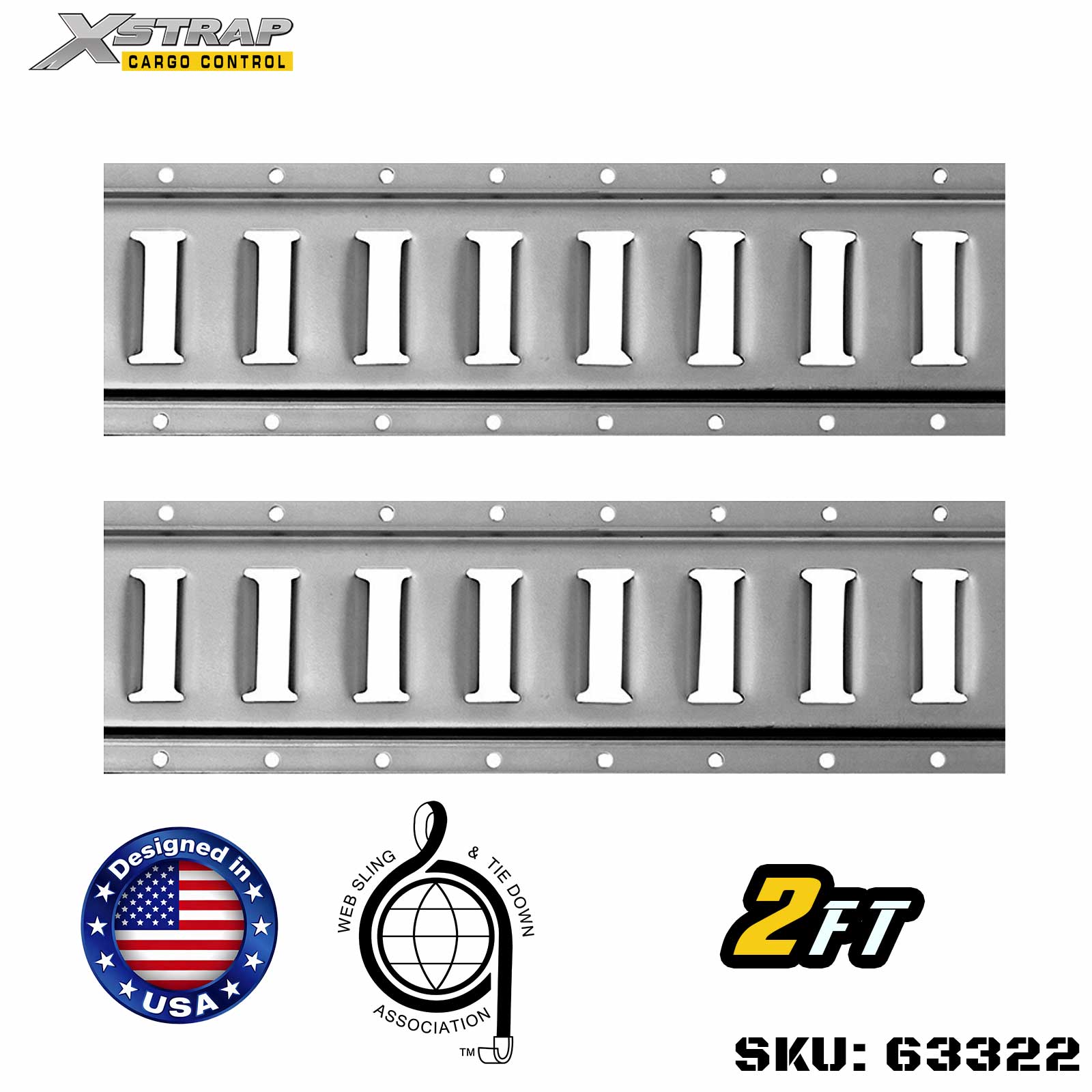 Xstrap 63322 2' Series E Logistic Track-Made with high grade 12-gauge steel 6000LBS
