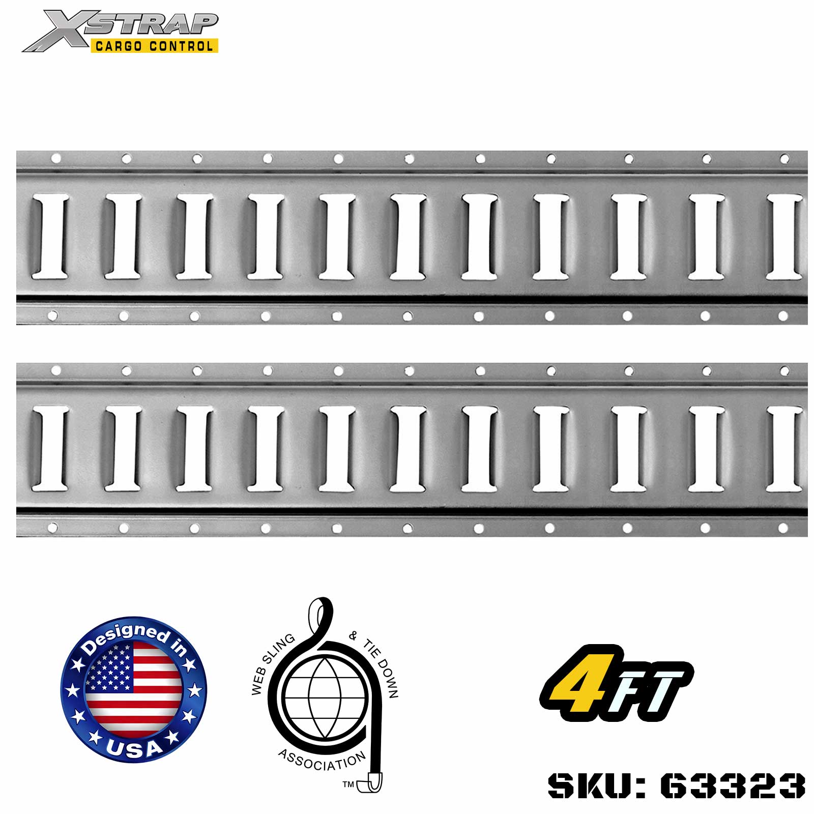 Xstrap 63323 4' Series E Logistic Track-Made with high grade 12-gauge steel 6000LBS
