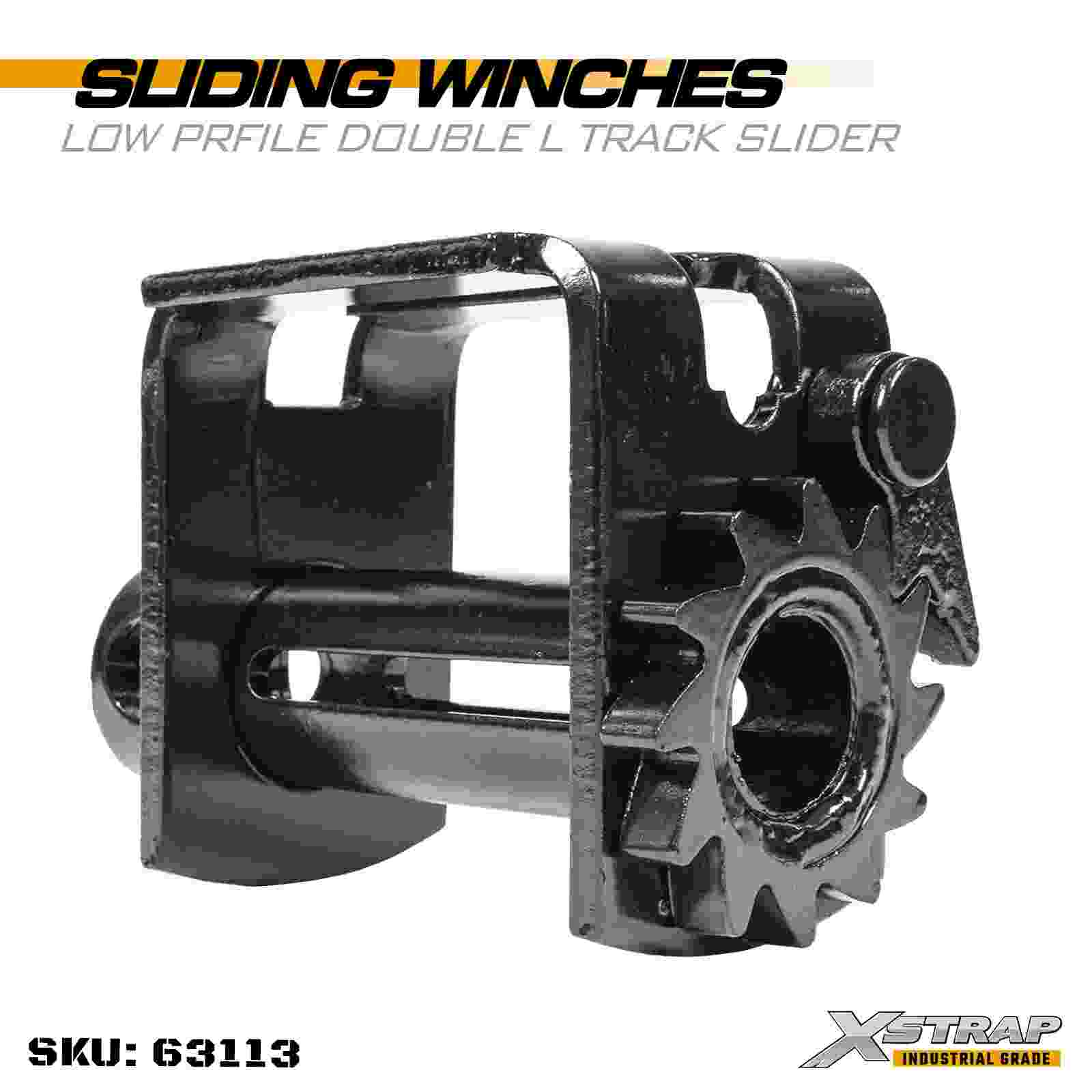 Xstrap 63113 Sliding Winch Low Profile Double L Track Slider Break Strength 16,500 lbs