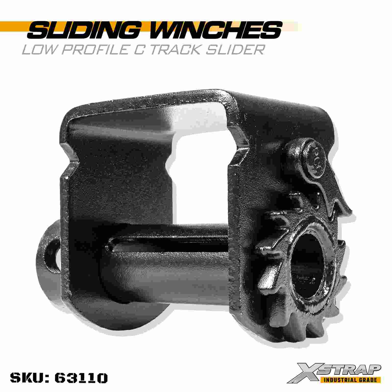 Xstrap 63110 Sliding Winch Low Profile C-Track Slider Fits Straps Up to 4