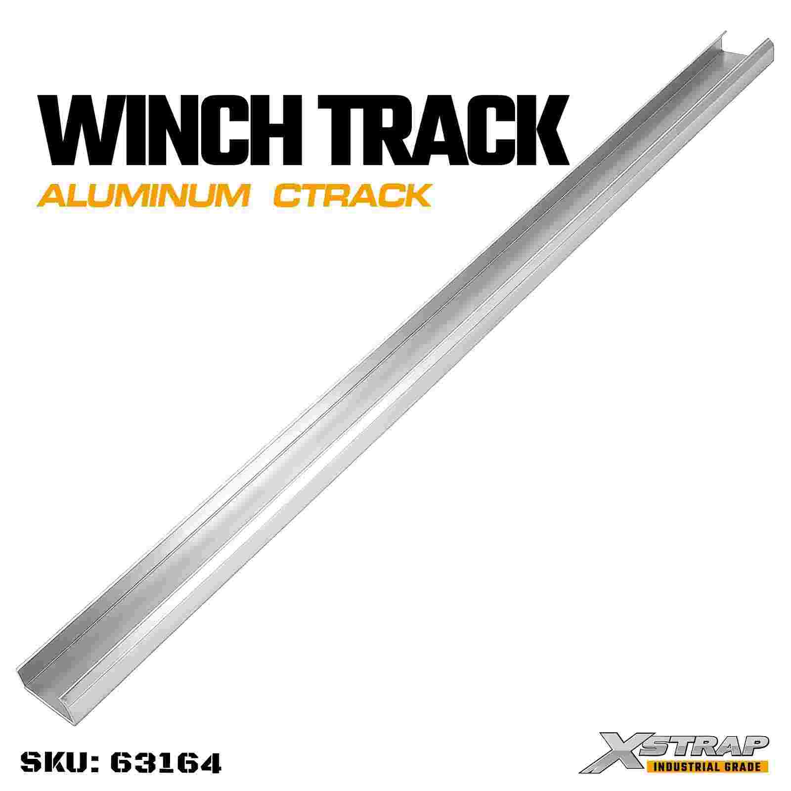 Xstrap 63164 Aluminum C Track 6ft High-Strength Aluminum Extrusion Weld-On Mount for Sliding Winches
