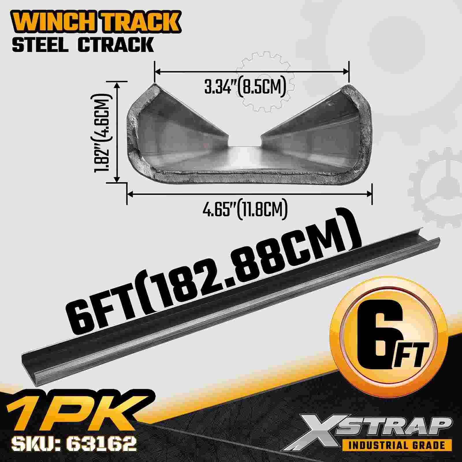 Xstrap 63162 Steel C Track 6ft Heavy-Duty 1/4