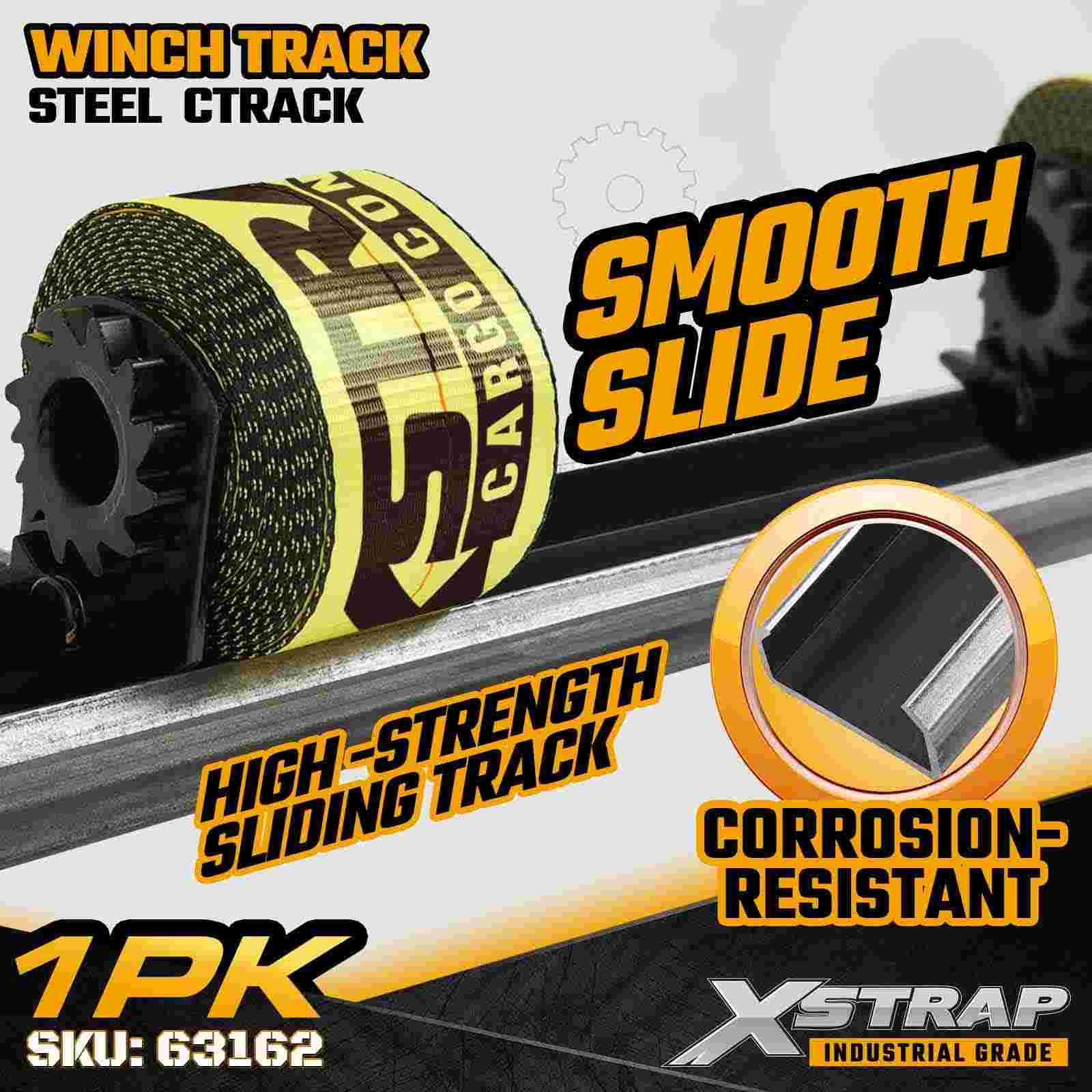 Xstrap 63162 Steel C Track 6ft Heavy-Duty 1/4