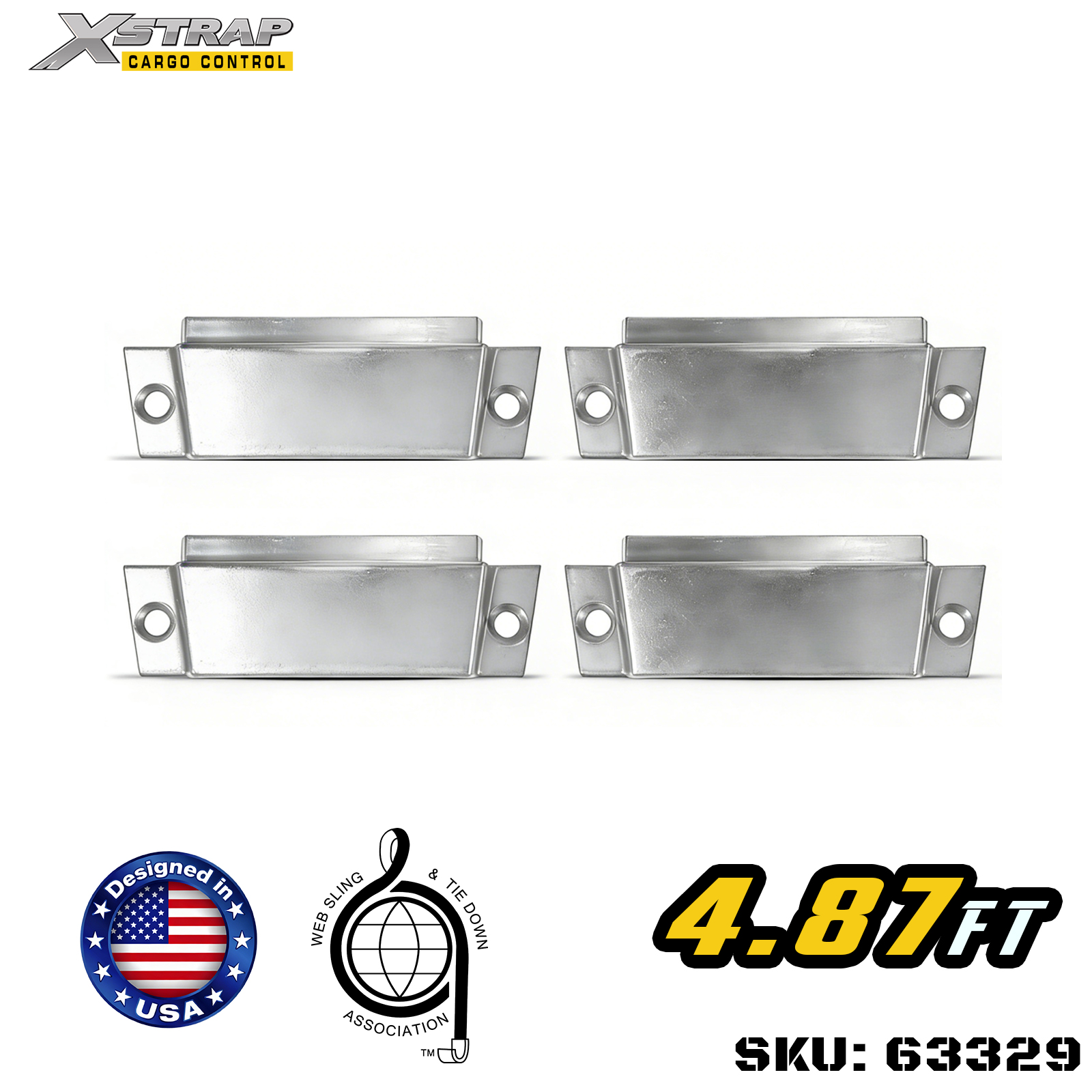 Xstrap 63329 4.87' Series E Logistic Track-Made with high grade 12-gauge steel 6000LBS