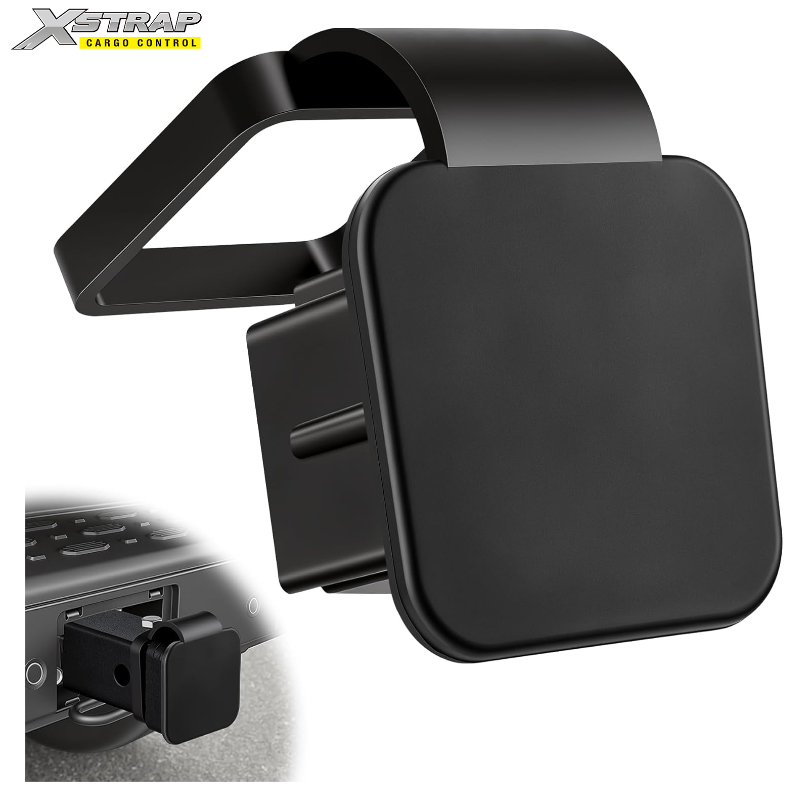 Xstrap 43903 2 Inch Universal Tow Hitch Cover, Solid Black Rubber Trailer Hitch Receiver Plug Cover