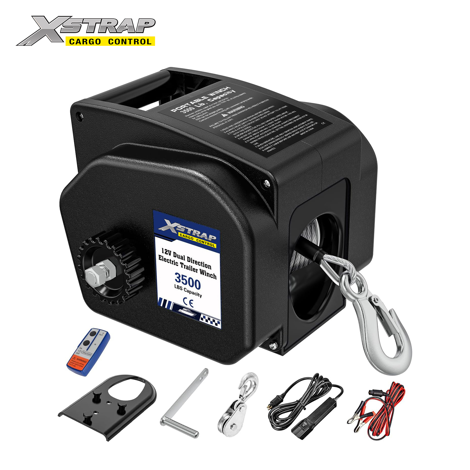 Xstrap 12V DC 3,500 LB. ELECTRIC BOAT WINCH