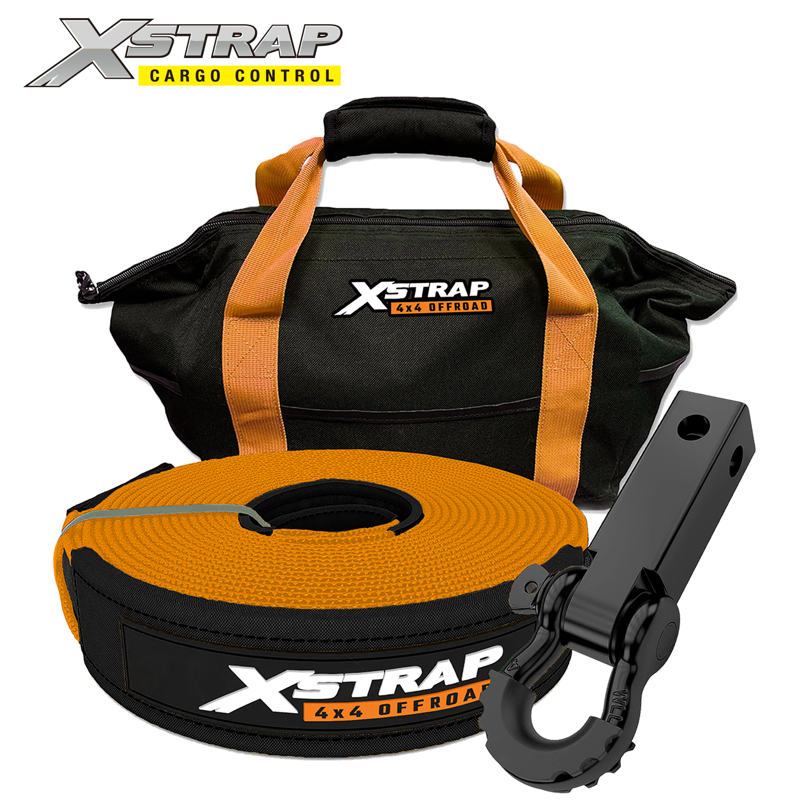 Xstrap 40152 Tow Strap & Shackle Hitch Receiver Combo