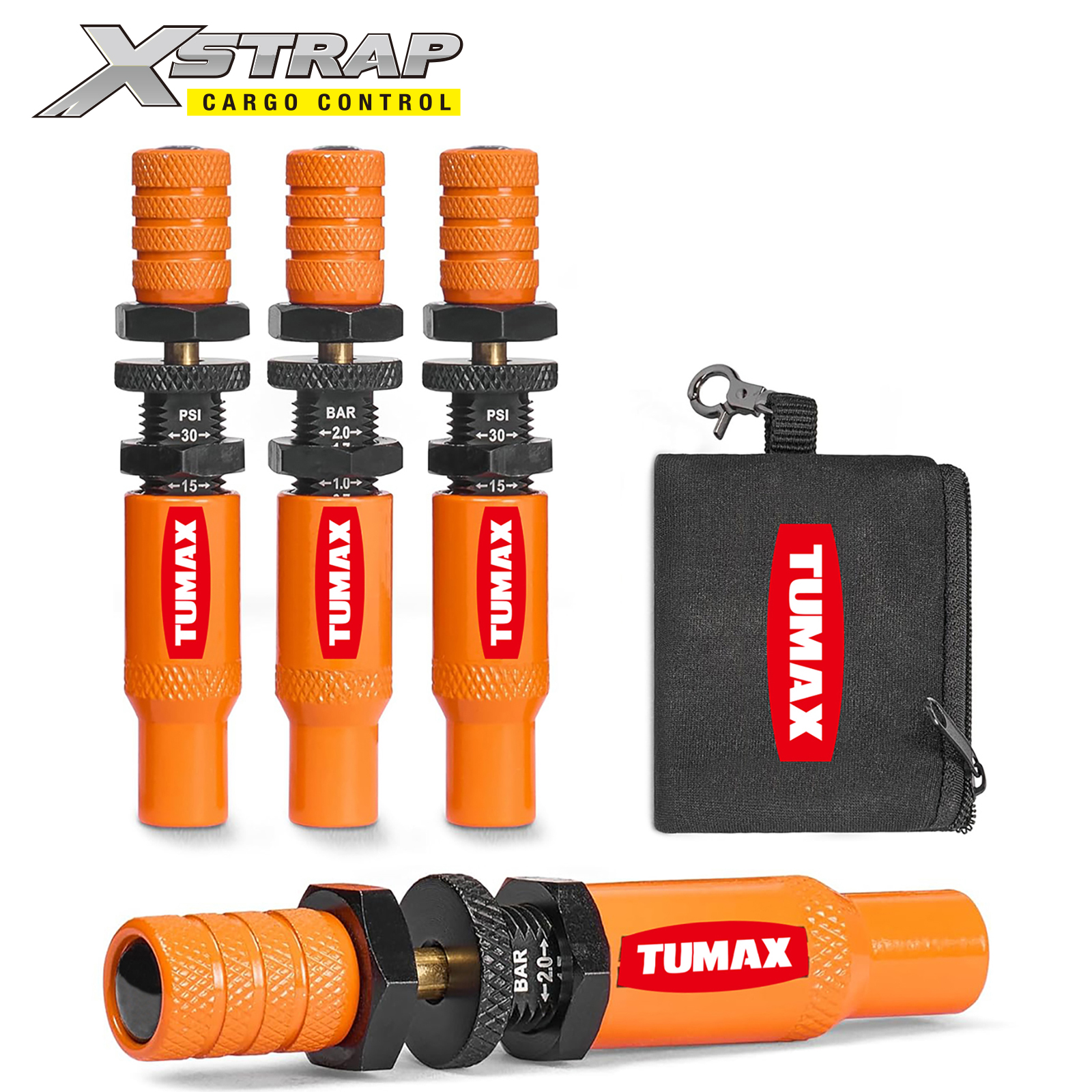 Xstrap 42002 Adjustable Auto-Stop Tire Deflator Valve Kit