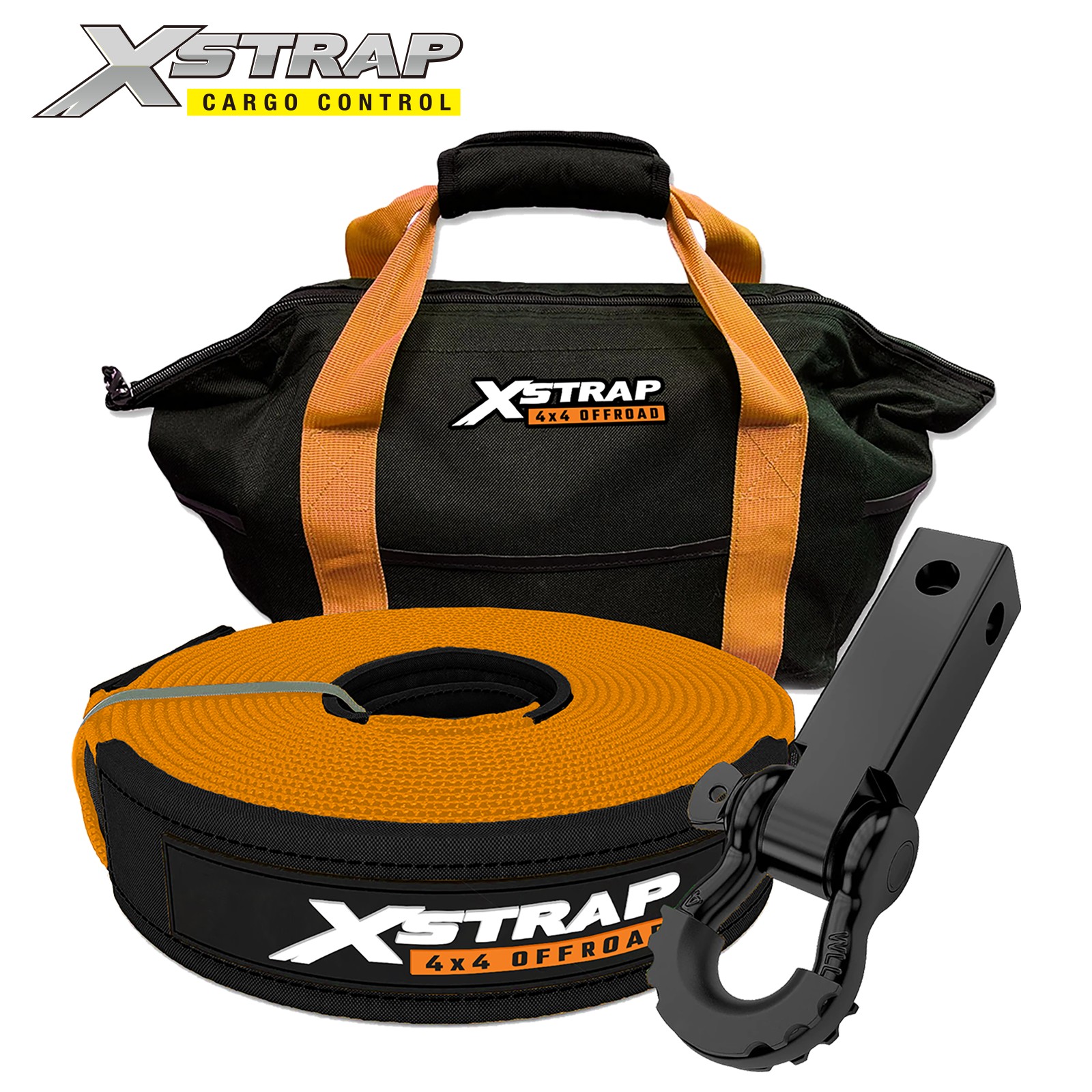 Xstrap 40152 Tow Strap & Shackle Hitch Receiver Combo