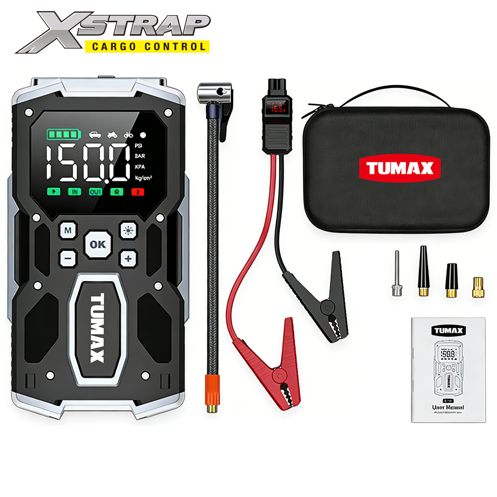 Xstrap 42401 8000A Jump Starter with Air Compressor and LED Flashlight