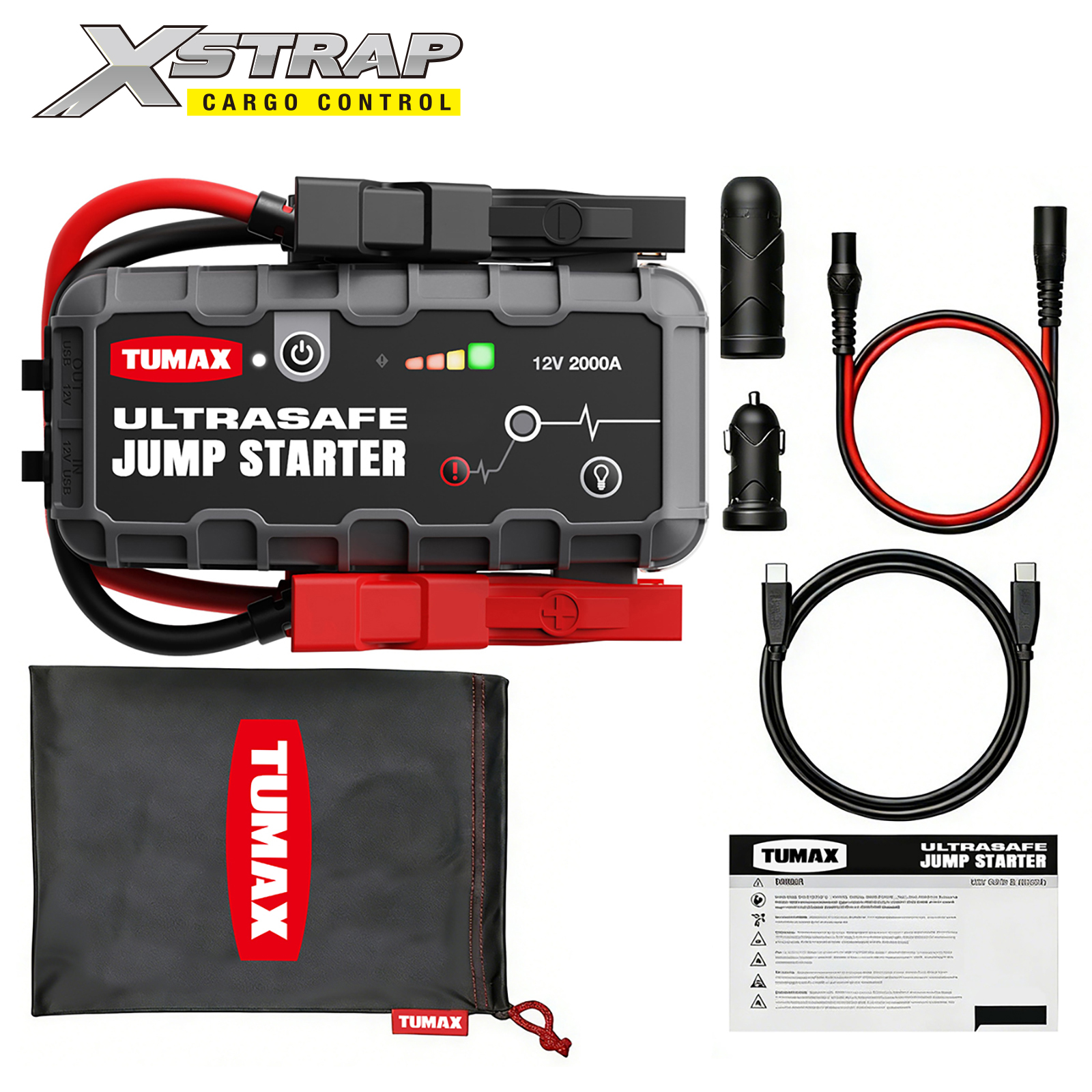 Xstrap 42402 2000A Ultrasafe Jump Starter with LED Flashlight