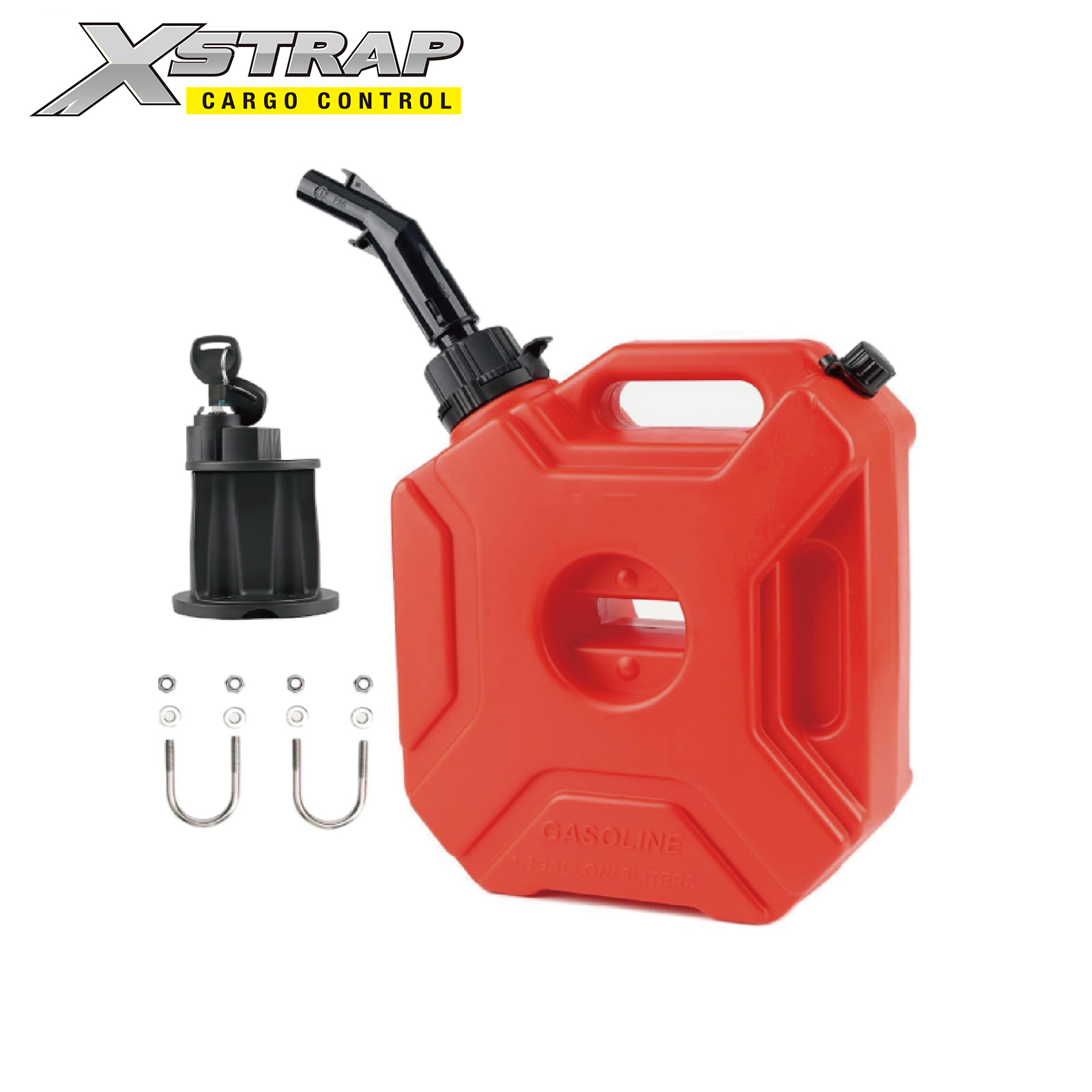 Xstrap 44400 1.3 Gallon Portable Fuel Tank with Locking Mounting
