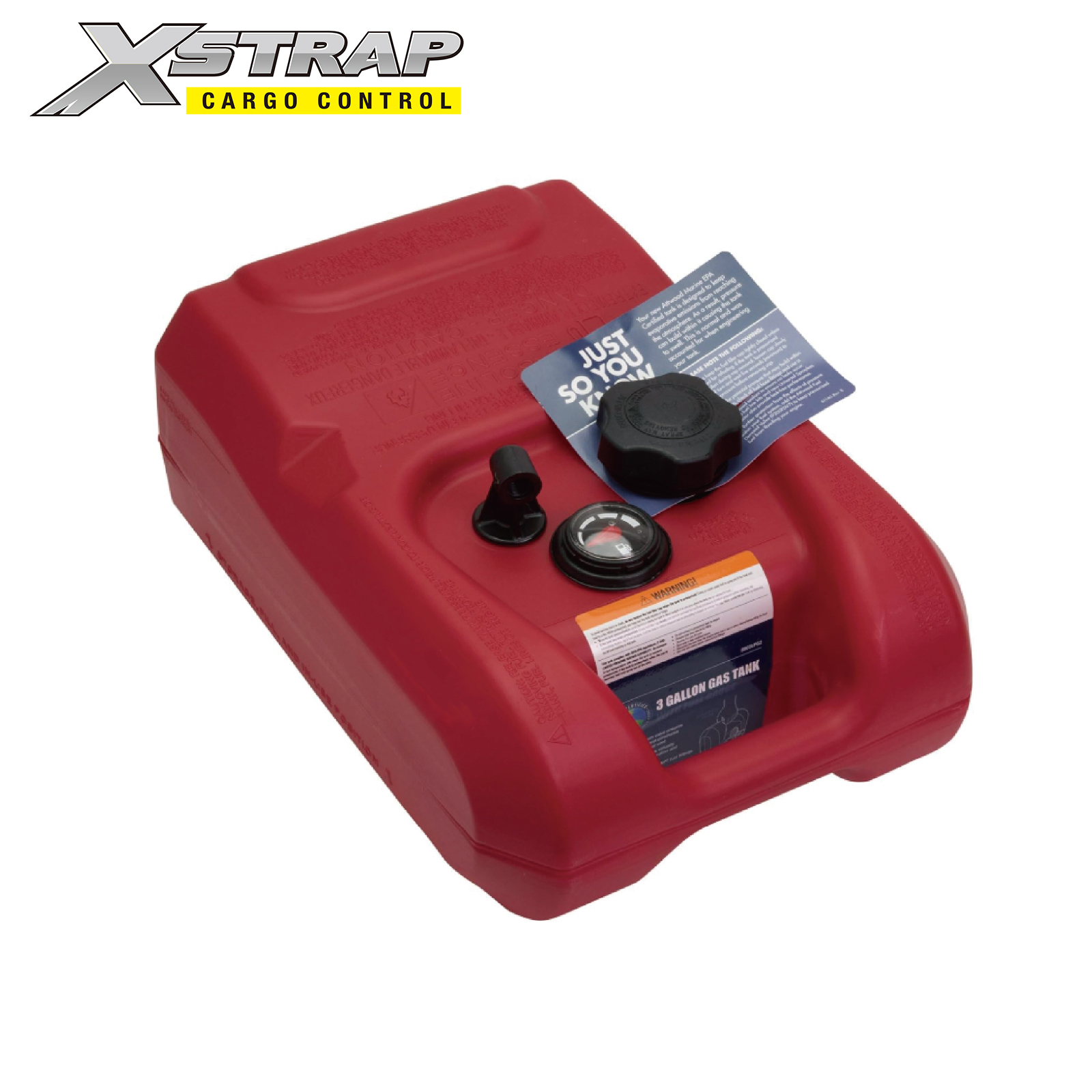 Xstrap 44407 3 Gallon Portable Marine Boat Fuel Tank